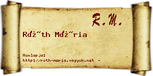 Róth Mária névjegykártya