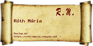 Róth Mária névjegykártya