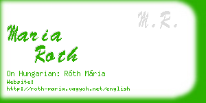 maria roth business card